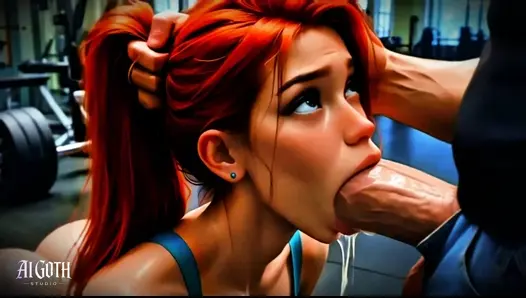 Ravished on the Rebound: 4K AI Hardcore Gym Session with a Fiery Redhead - video thumbnail