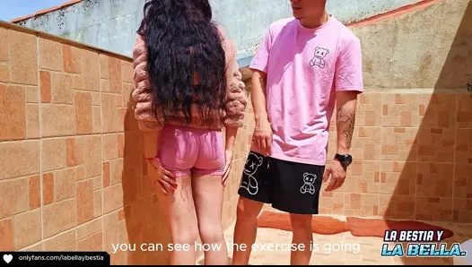 Sweaty Stepsister Seduction: Post-Workout Passion at Home - video thumbnail